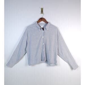 Geoffrey Beene Sport Size 14 Gingham Button Down Shirt Black White Long Sleeve